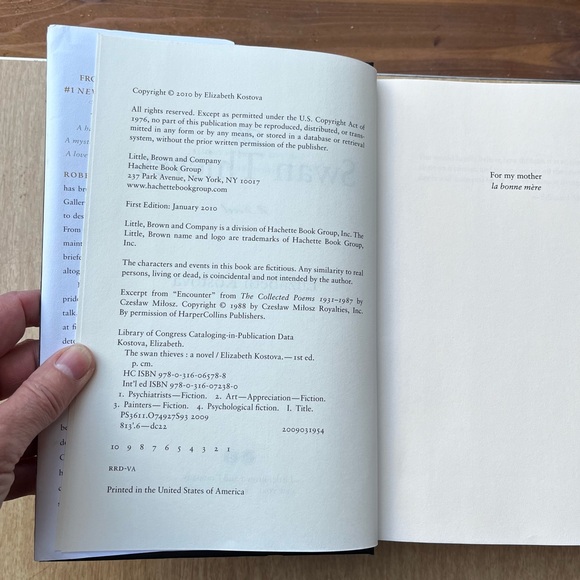 The Swan Thieves Hardcover First Edition Book By Elizabeth Kostova - Picture 7 of 13